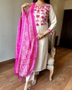 MODERN GALLERY-"Resham Elegance: Handloom Kurta-Pant Set with Khadi Silk Dupatta"