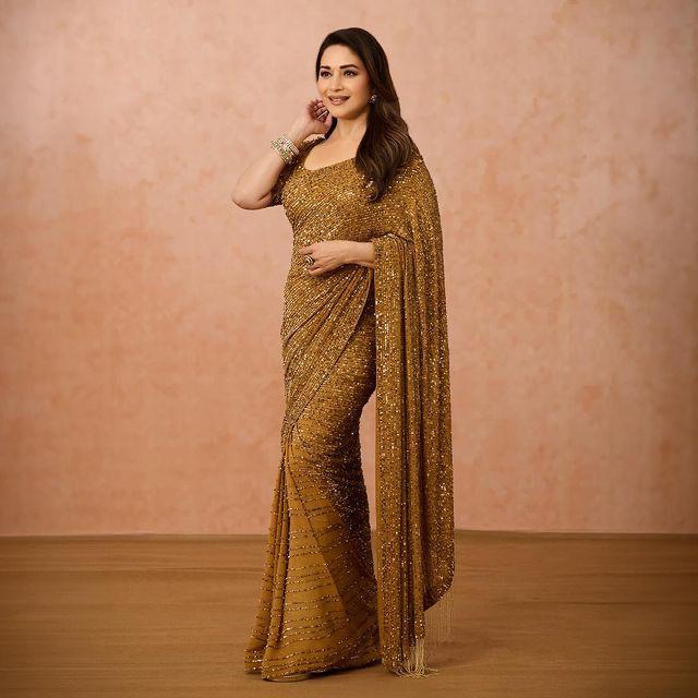 MODERN GALLERY-New Bollywood MADHURI DIXIT Blockbuster Sequins Design SAREE